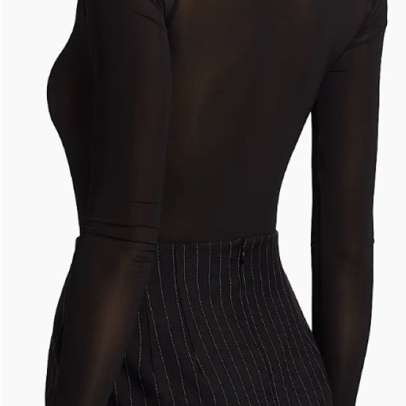 Saks Fifth Avenue WARDROBE.NYC Elegant Black Long Sleeve Bodysuit - Picture 3 of 8